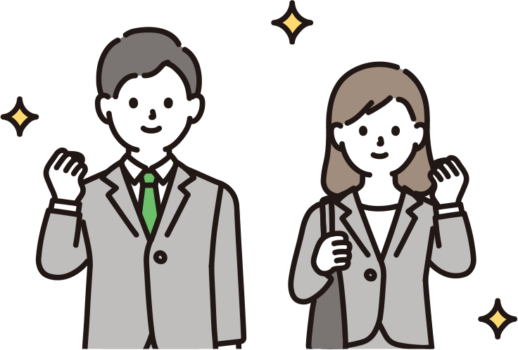 就活生が新聞が役立っていることをアピールするイラスト