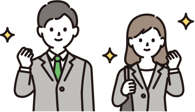 就活生が新聞が役立っていることをアピールするイラスト