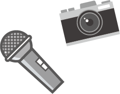 マイクとカメラのイラスト